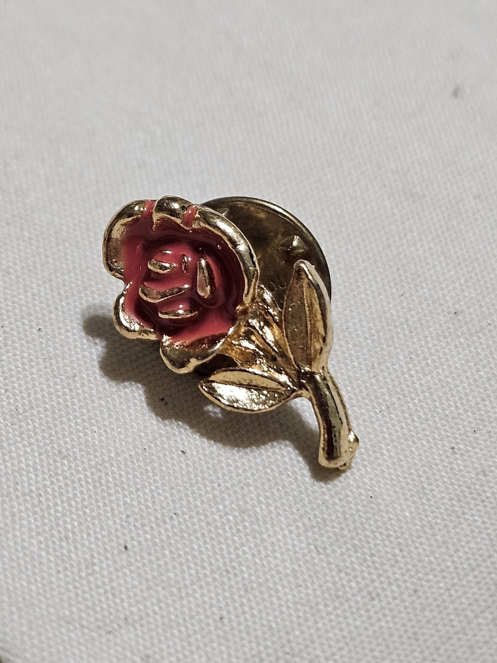 Vintage Gold-Tone Pink Rose Lapel Pin - Women's Jewelry